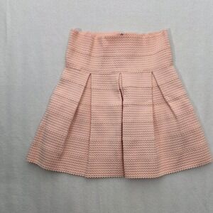 Petit Gateau Skirt Pleated XL Peach Pink Textured Skater Scallop Mini 100HWB